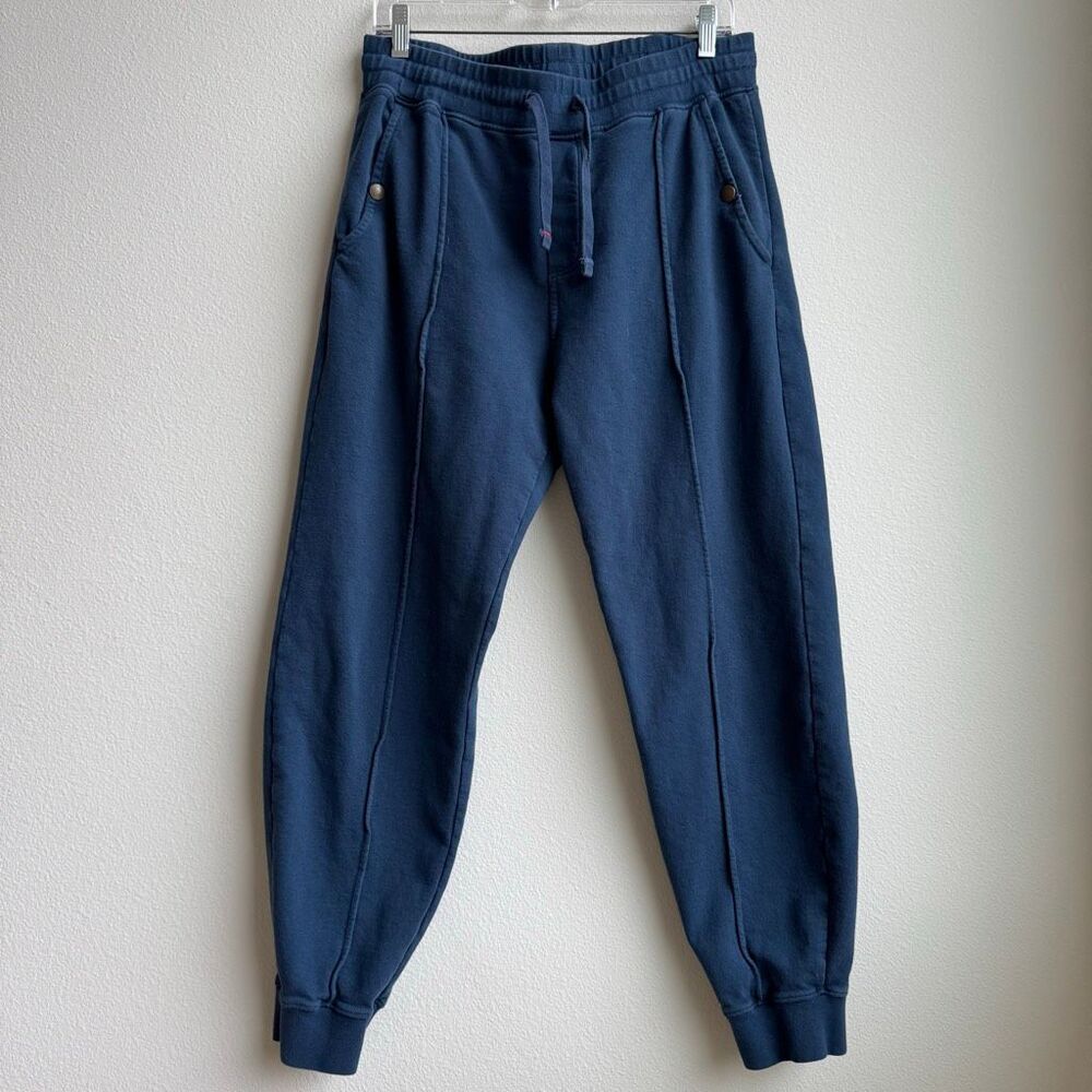 American Giant Sweatpants Men Large Black Terry Fleece Knit Joggers Made in USA